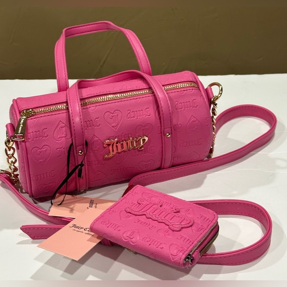 Juicy Couture - Juicy Pink Mini Barrel Bag with Card Case Wallet - Picture 3 of 9